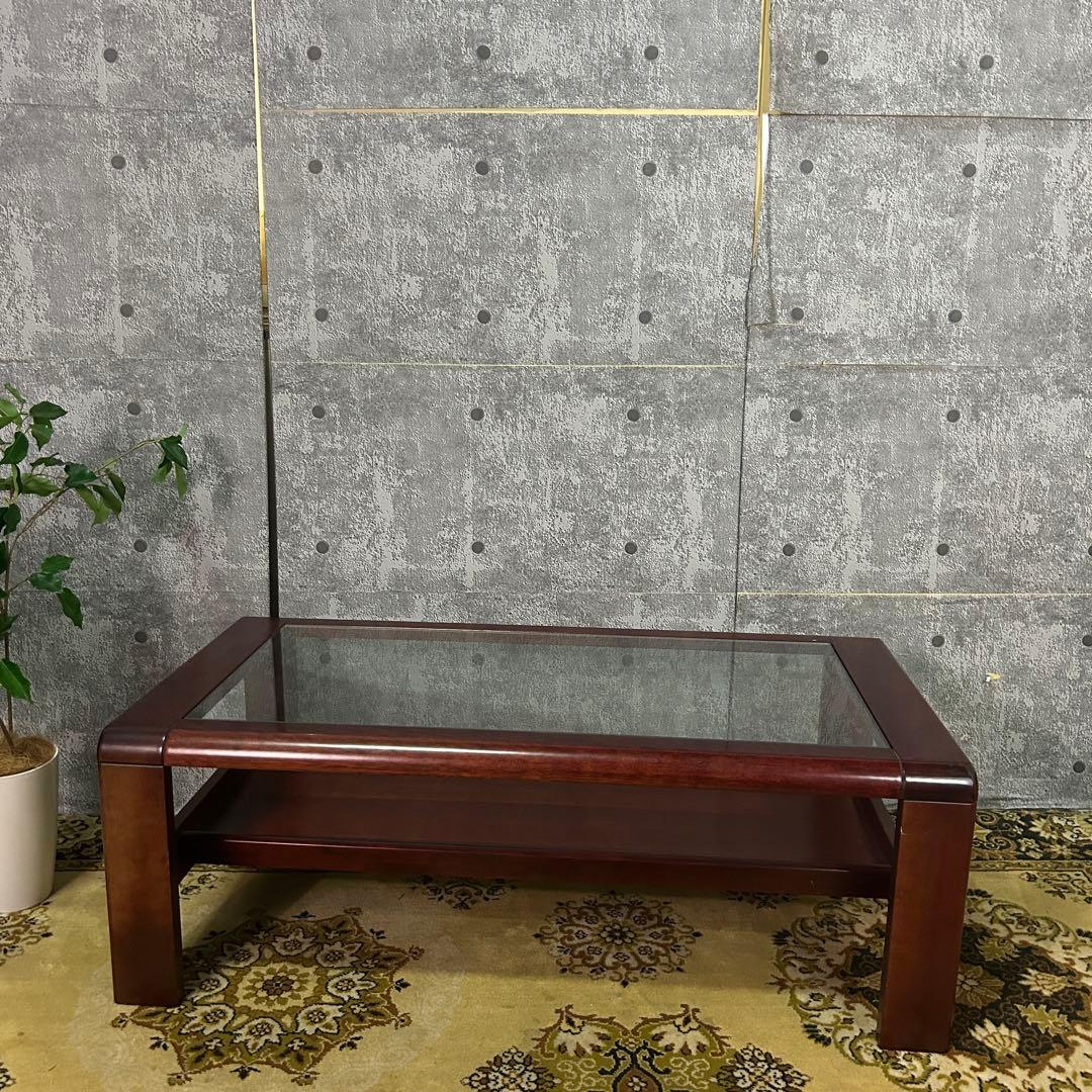 ꧁レトロ家具꧂ガラステーブル リビング センター ロー 机 昭和レトロ
