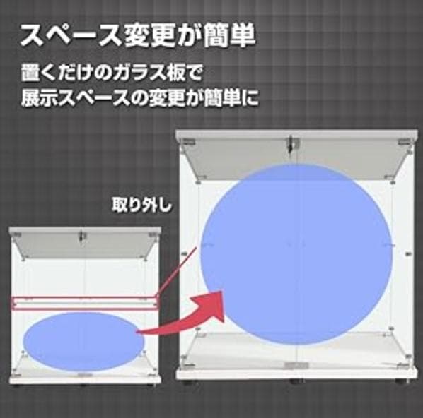 【新品】フィギュアケース 2段ワイド ホワイトコレクションケース ガラス 棚