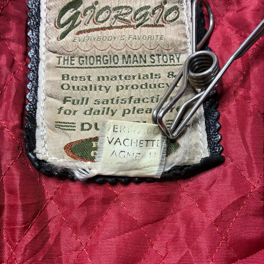 【激レア】90s GIORGIO レザーライダース 稲妻 ワッペン 刺繍 短丈