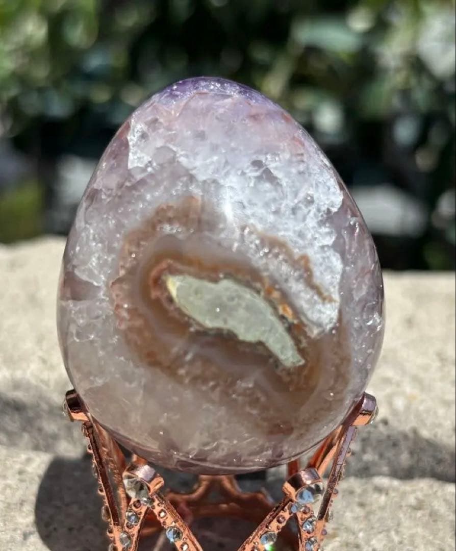 最高品質！ウルグアイ産⭐虹入！アメジストたまご　小　￼ RM 5