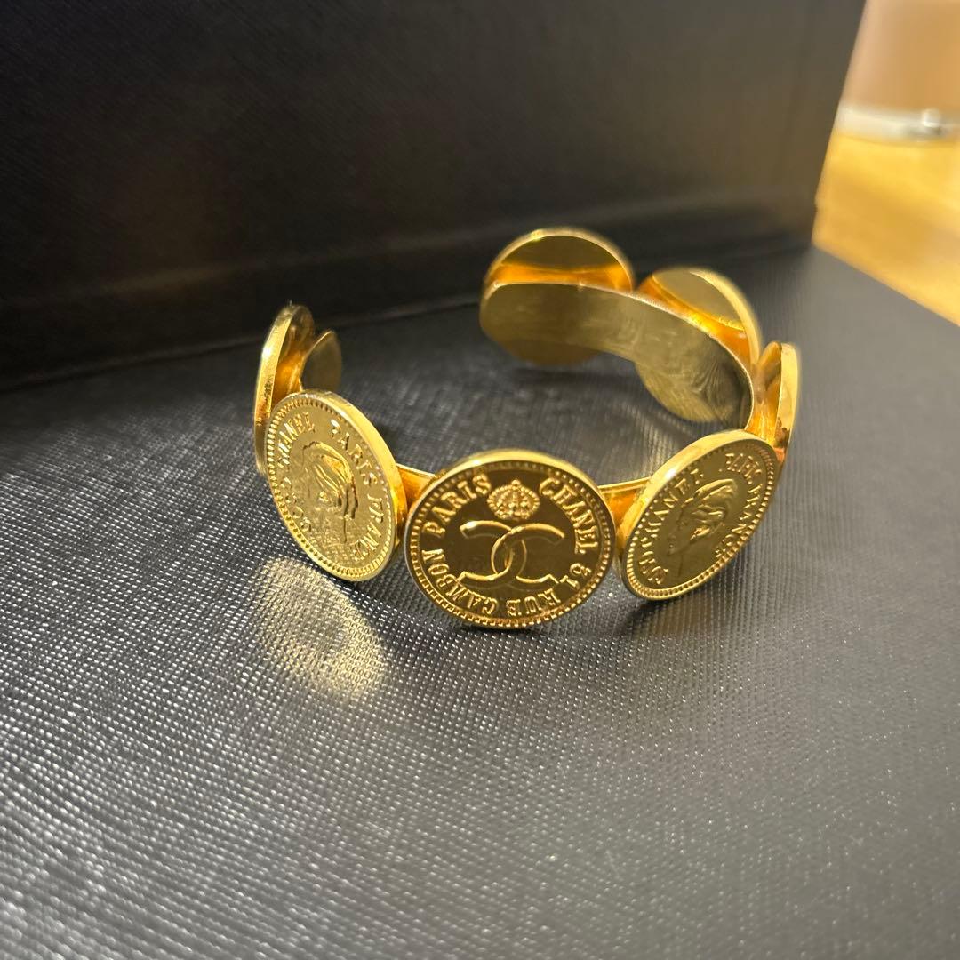 値下げ！ オールドシャネル CHANEL ゴールド バングル ビンテージ