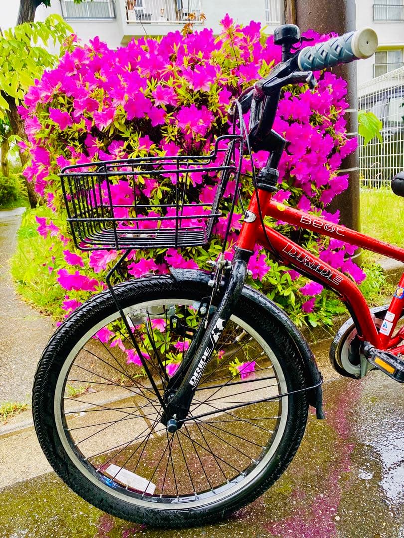 子供用自転車 オレンジ色 22インチ(125cm) バスケット付き
