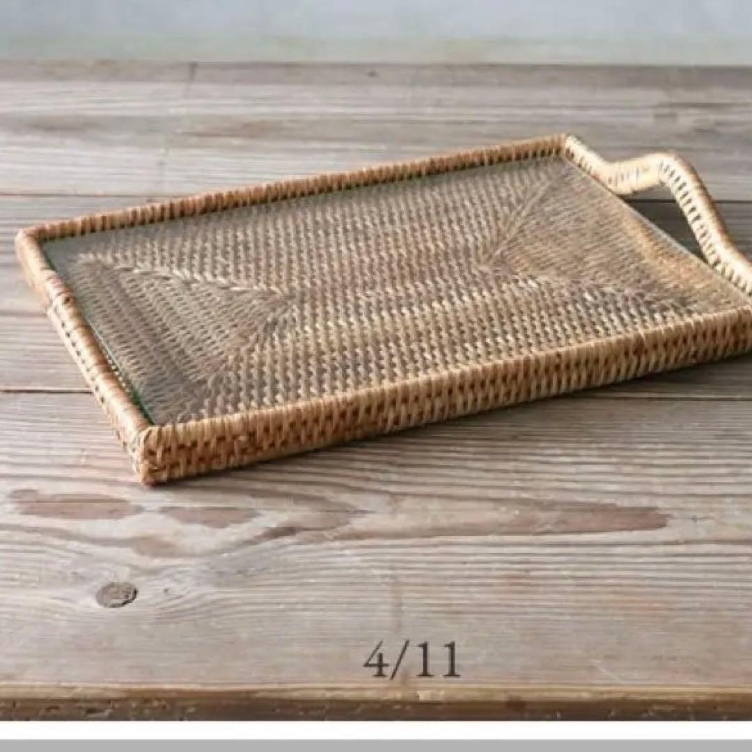 バオルジィ♡ラタンガラストレー♡Sサイズ♡サラグレース♡美品♡ナチュラルカラー