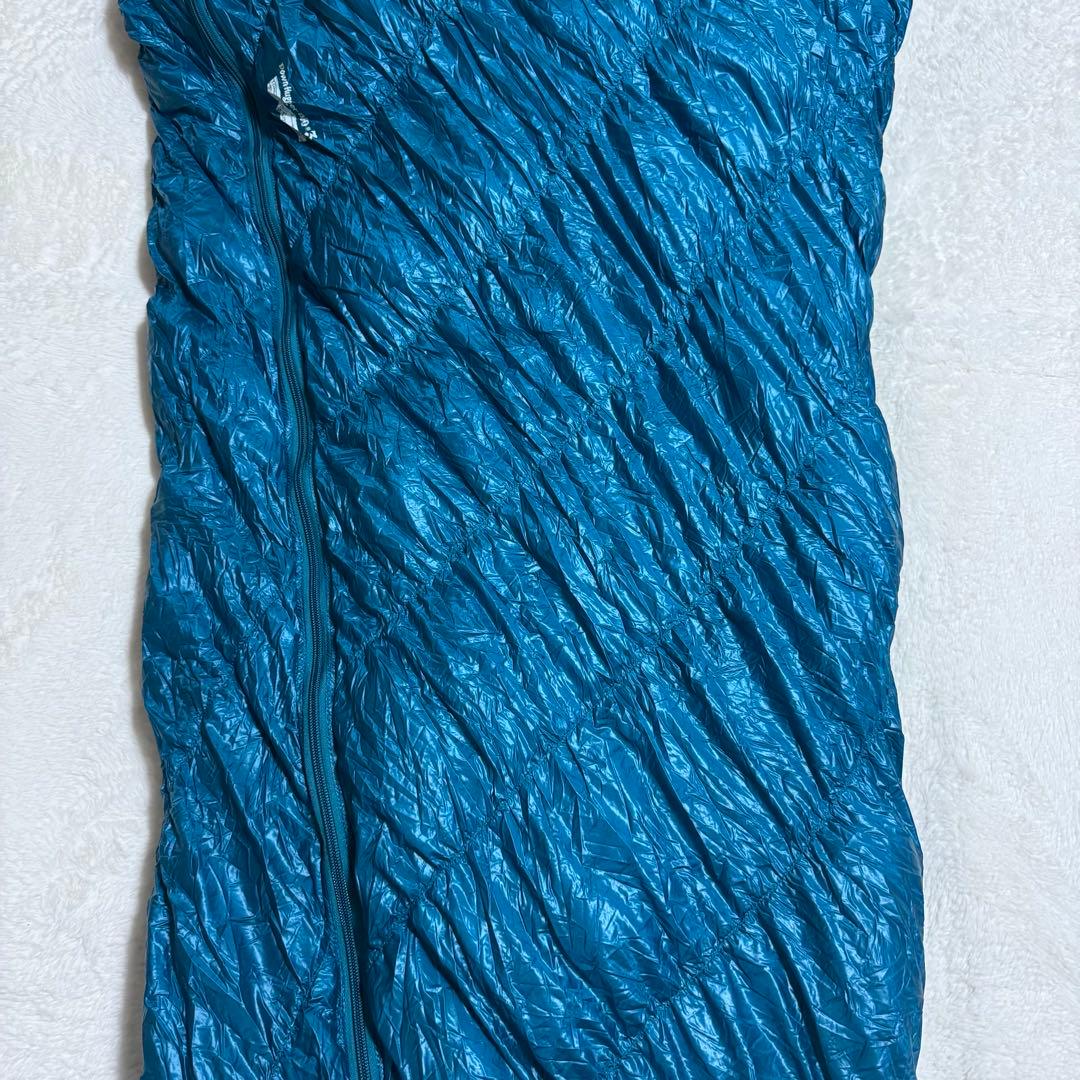 極美品モンベル800FP ダウンハガー800 #3 R/ZIPシュラフ　グリーン