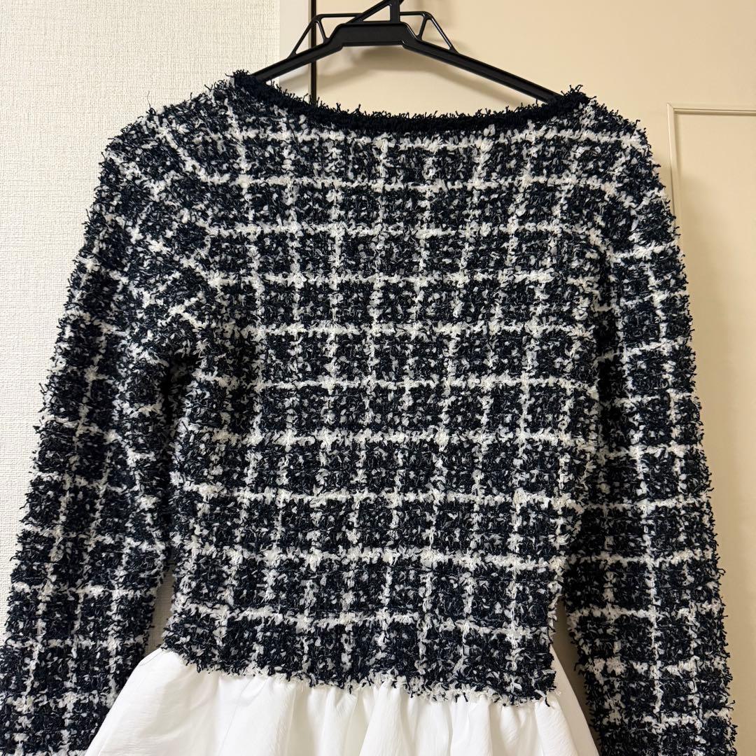 【美品】Darich ダーリッチ ボリュームフリルツイードニットワンピース