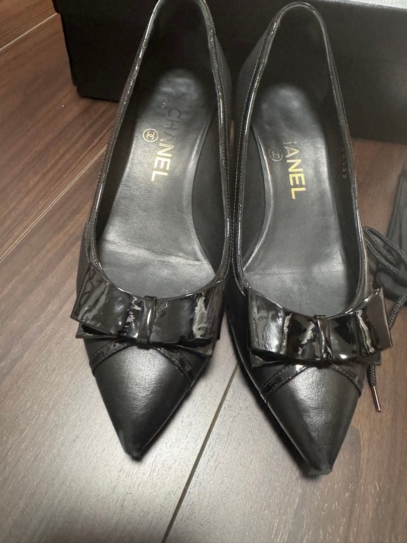 ヨジョン　CHANEL シャネル　リボン　パンプス　35ハーフ