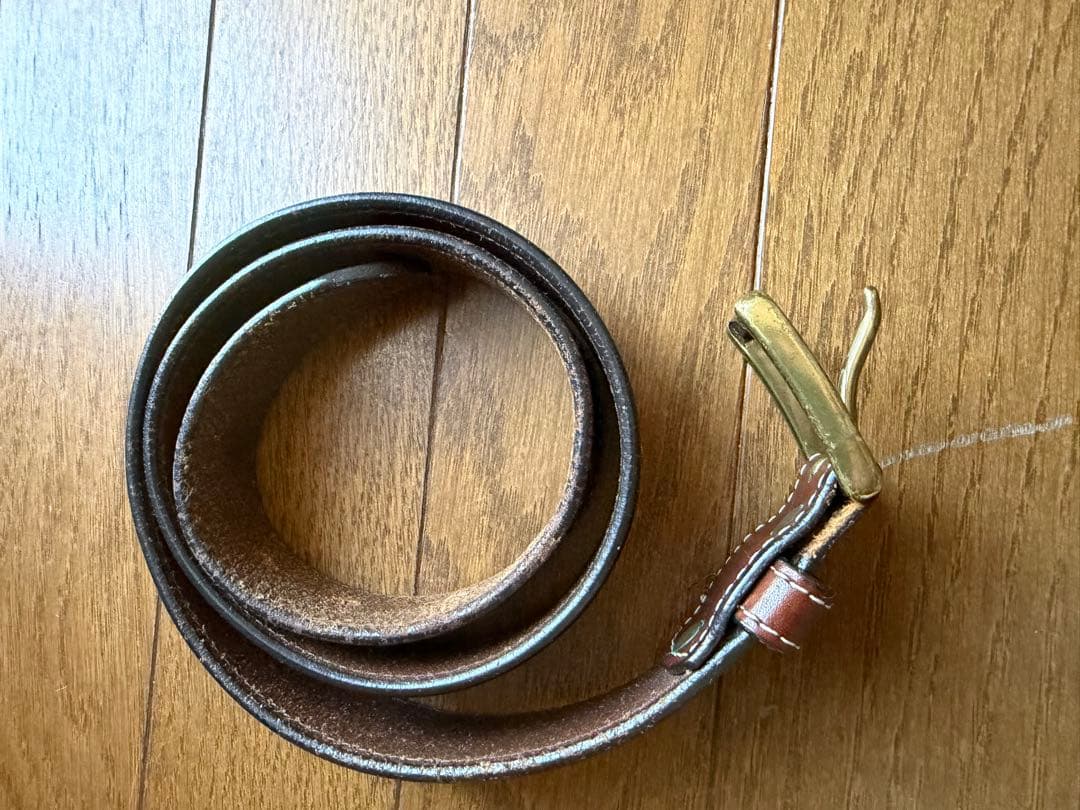 visvim レザーベルト ブラウン ステッチ 刻印