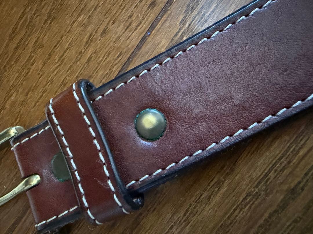visvim レザーベルト ブラウン ステッチ 刻印