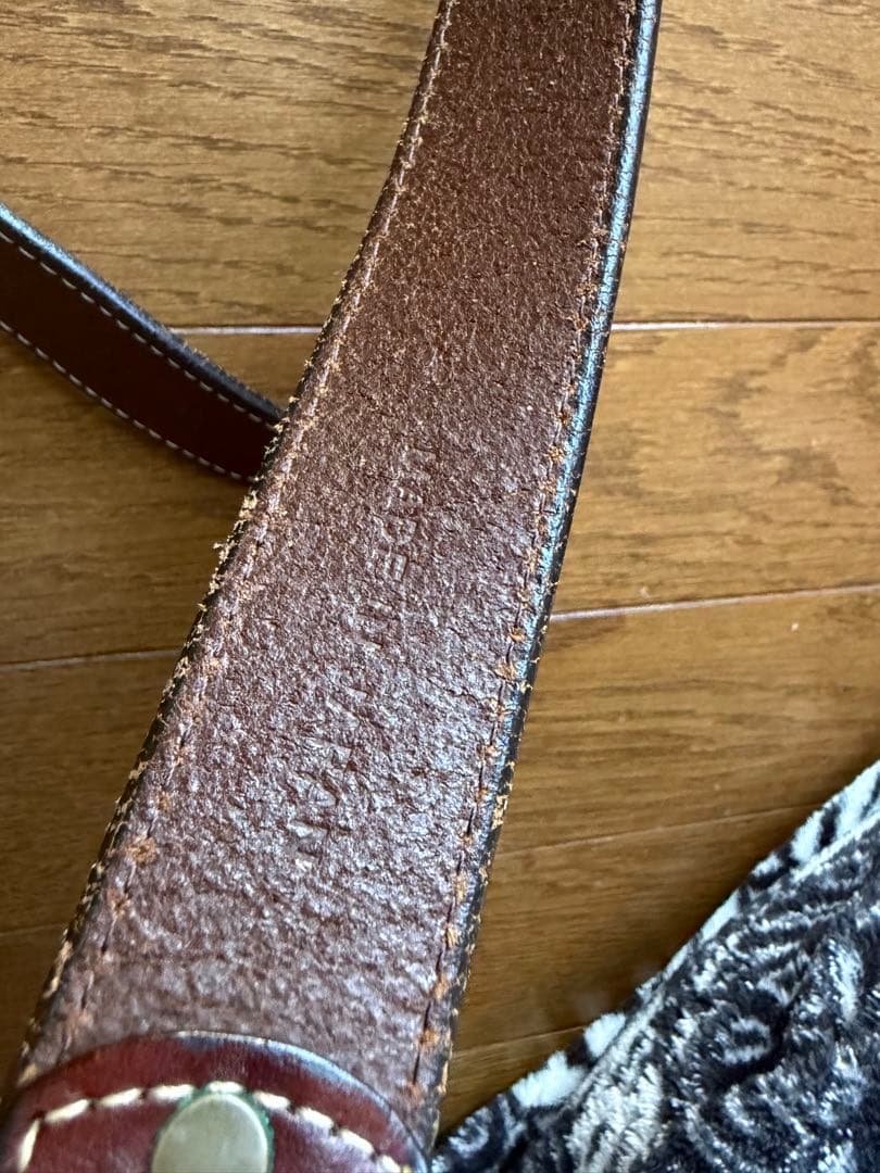 visvim レザーベルト ブラウン ステッチ 刻印