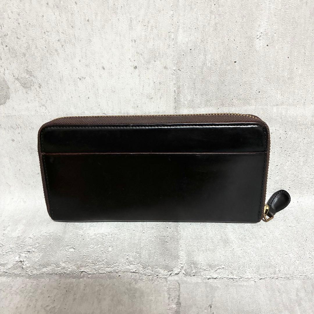 【美品】GANZO ガンゾ ラウンドファスナー 長財布 ダークブラウン