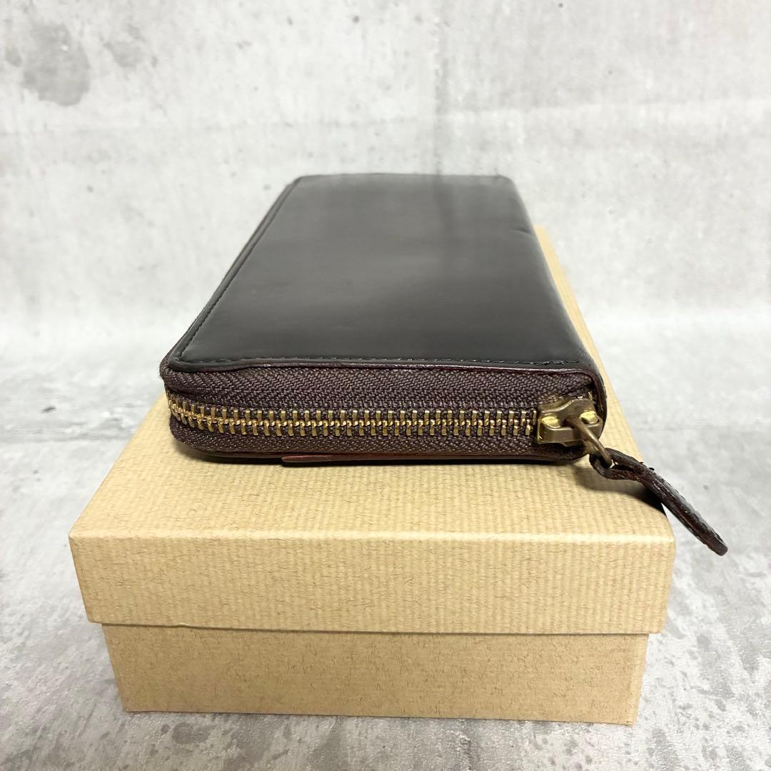 【美品】GANZO ガンゾ ラウンドファスナー 長財布 ダークブラウン