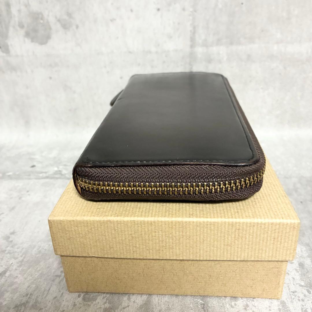 【美品】GANZO ガンゾ ラウンドファスナー 長財布 ダークブラウン