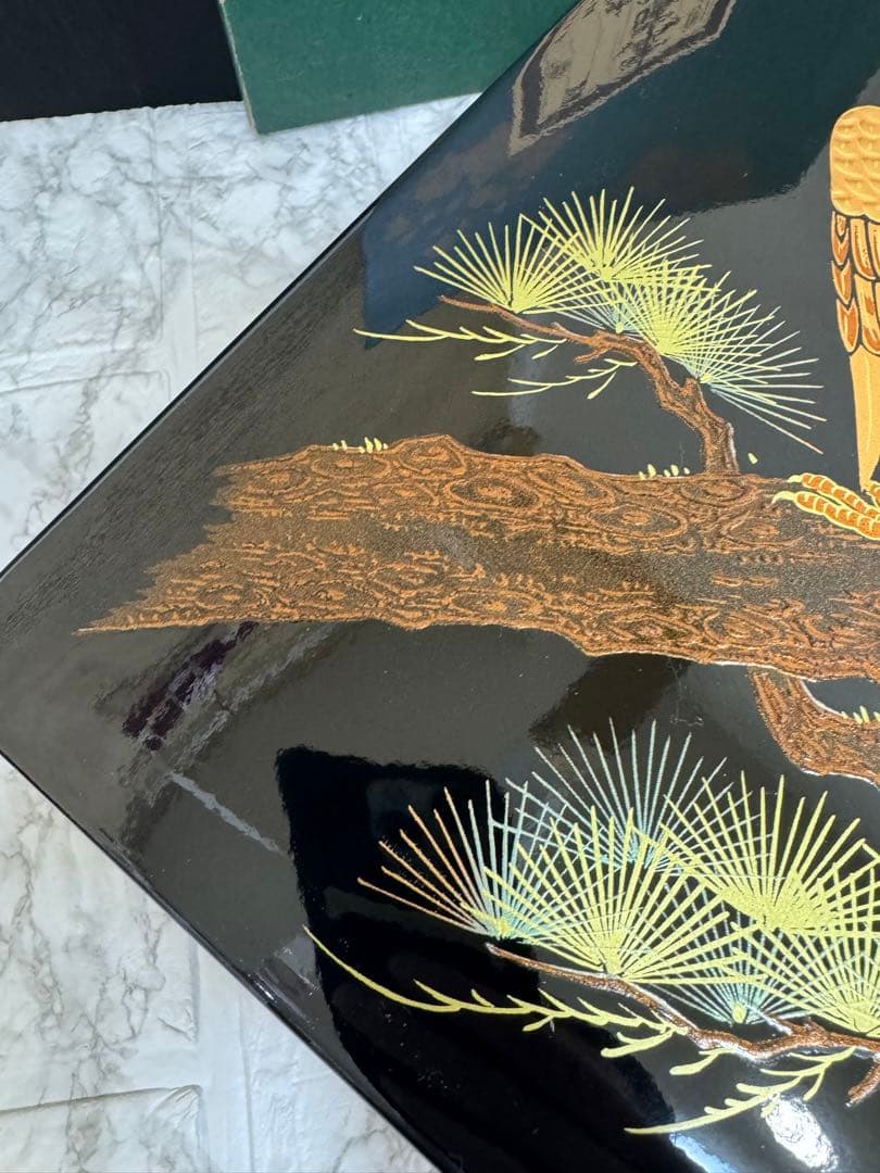 【極美品】橋本漆芸 本蒔絵 漆器 文箱 高級伝統工芸品　鷹がすごい