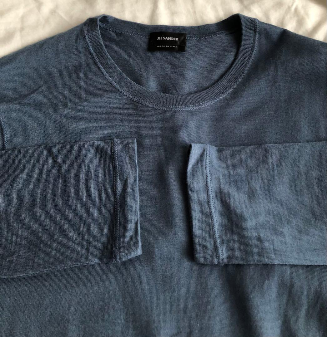 JIL SANDER 長袖ニット　カットソー　ブルー　メンズ