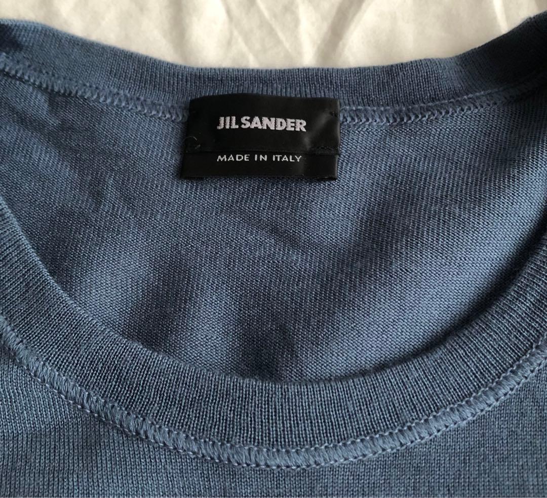 JIL SANDER 長袖ニット　カットソー　ブルー　メンズ