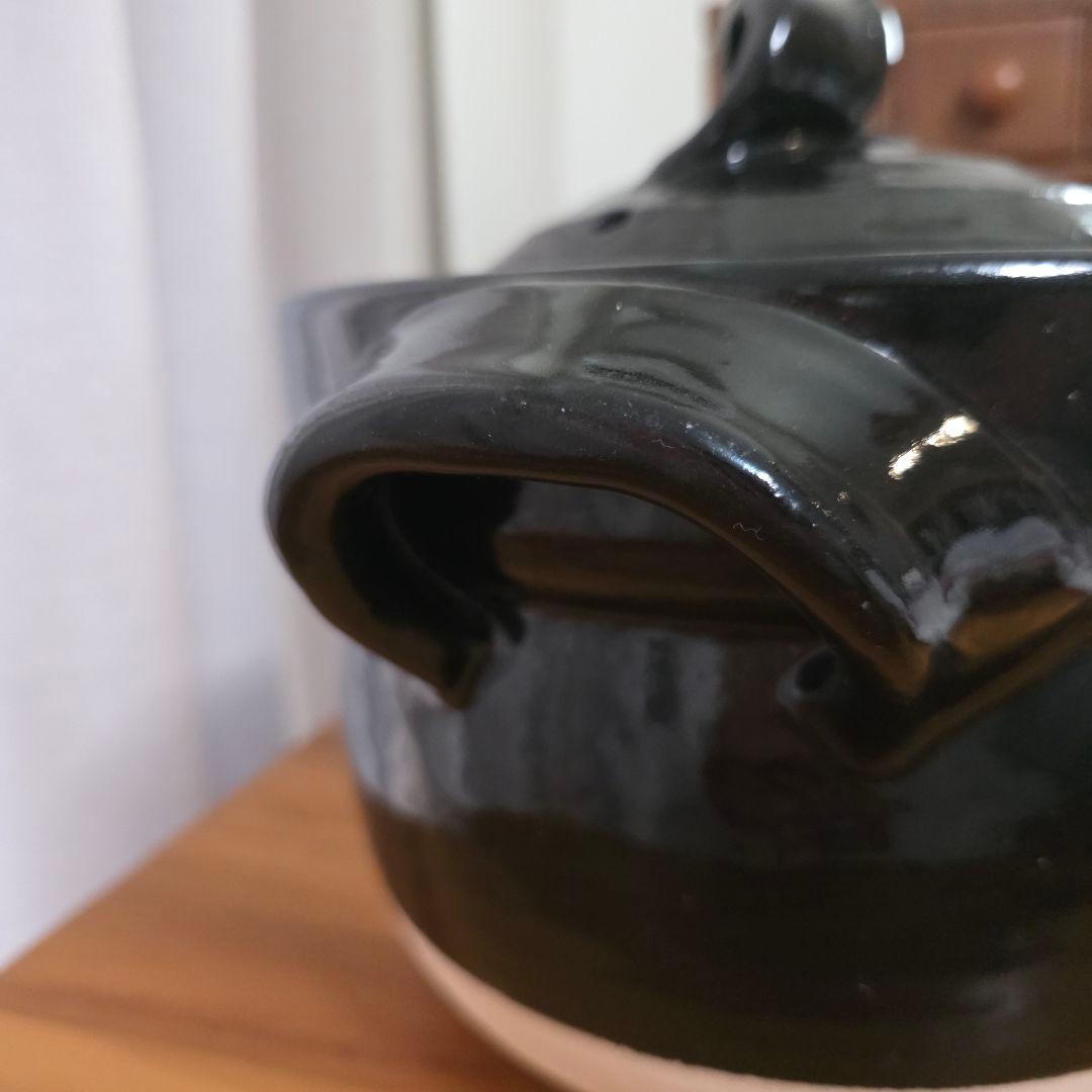 信楽焼 ごはん鍋 5合炊き 黒釉 御飯鍋 ふっくら！土鍋