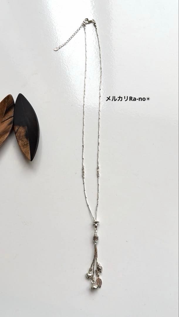 カレンシルバー　ロング　ネックレス　※ N86