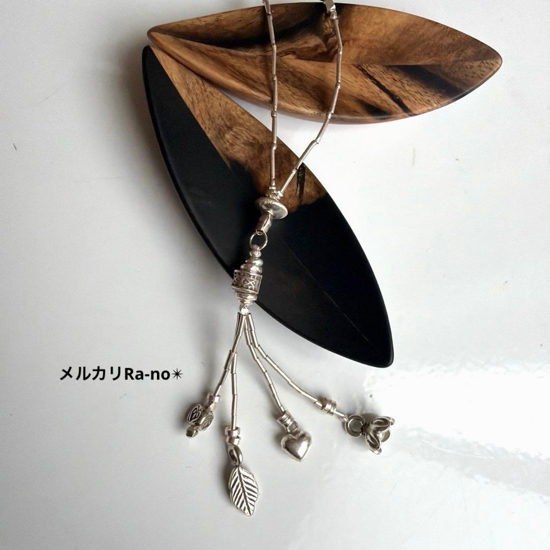 カレンシルバー　ロング　ネックレス　※ N86