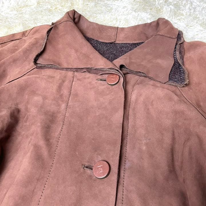 FENDI レザーコート 本革 Aライン 42サイズ レディース