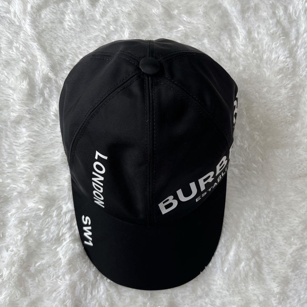 【美品】BURBERRY ホースフェリー 黒 ベースボールキャップ