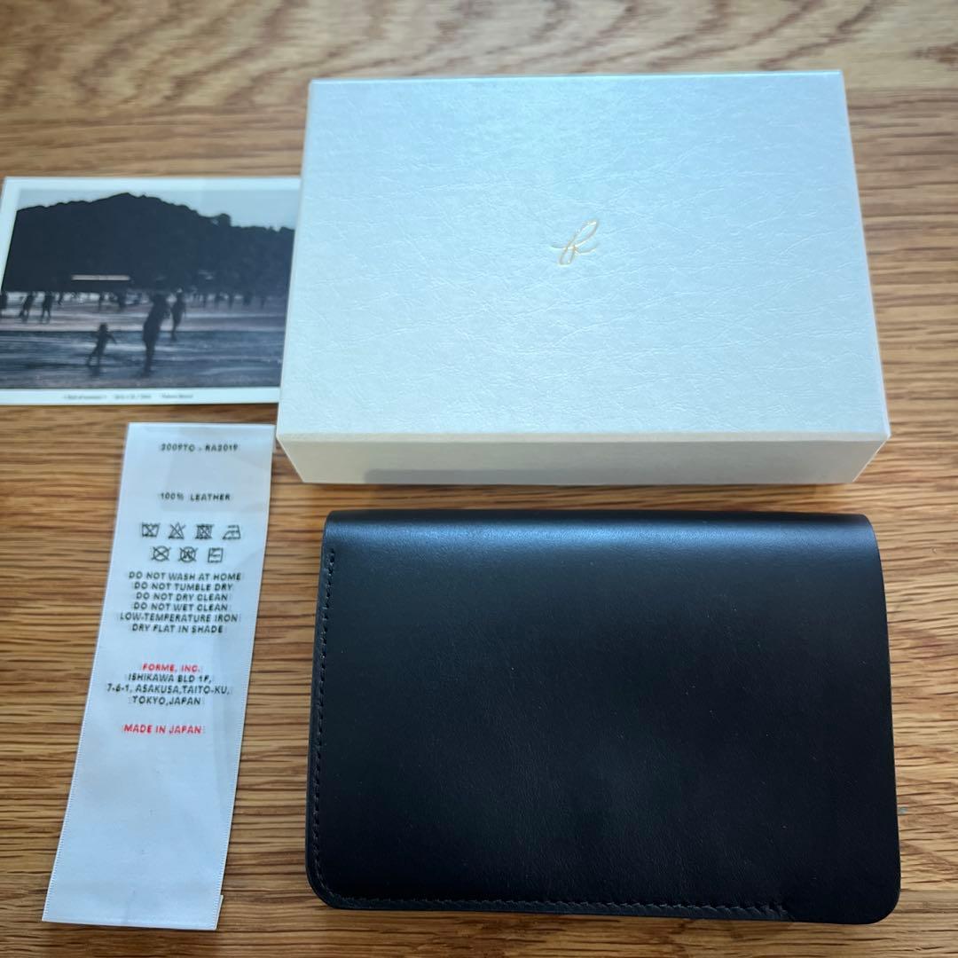 forme Short wallet　baby calf allBlack 新品