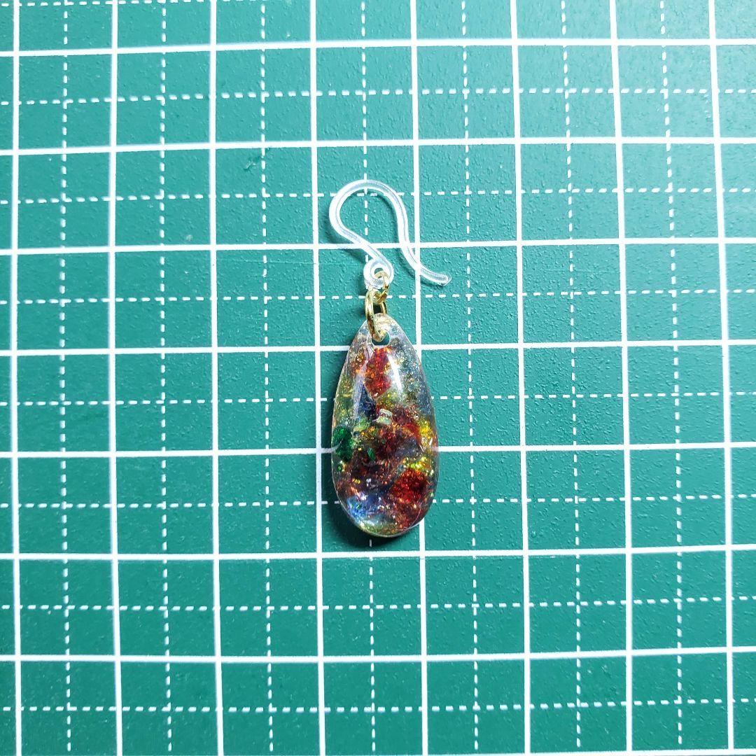 No.622-C　琉球ガラス・カラフルMIX☆レジン☆ピアス・イヤリング