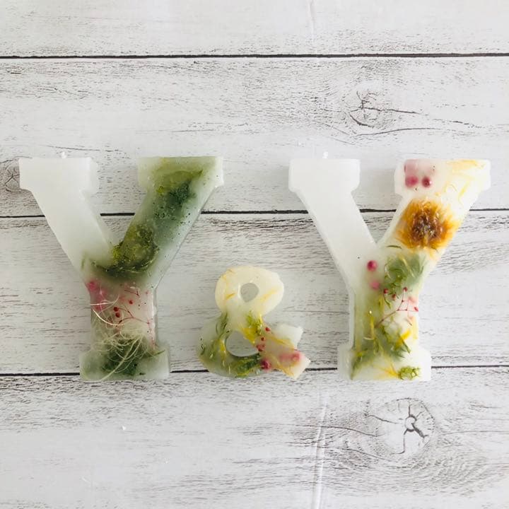 【1個販売】イニシャル キャンドル オブジェ アルファベット 結婚式