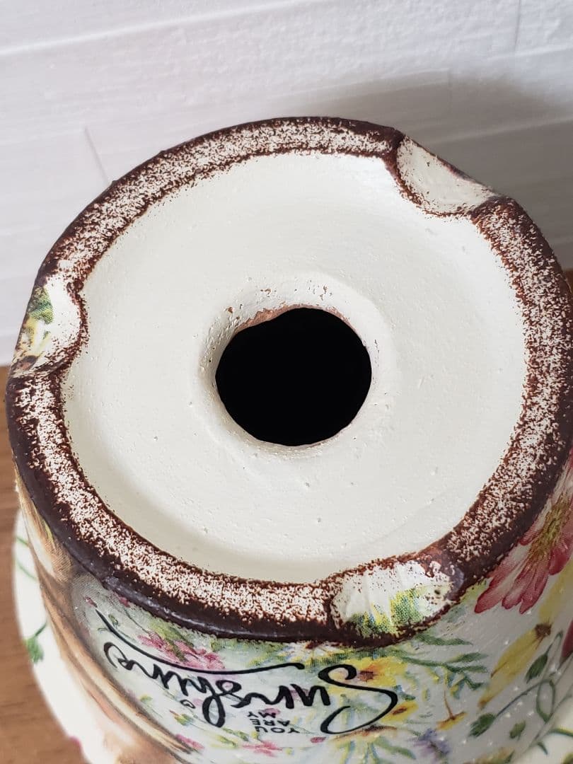 おみつ様【707】リメイク鉢☆三河焼素焼き鉢　4.5号鉢　いちご