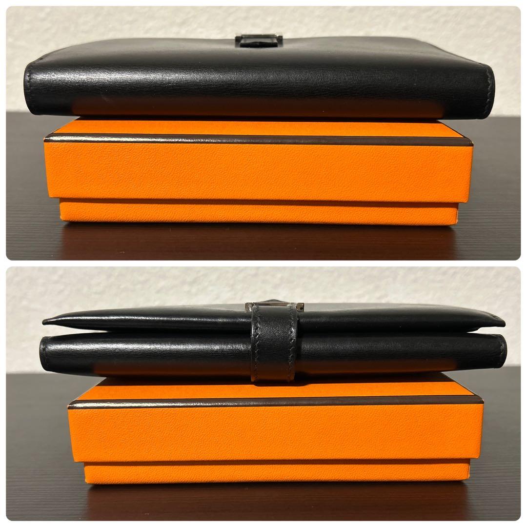 美品 HERMES エルメス ベアンスフレ ボックスカーフ 長財布 メンズ