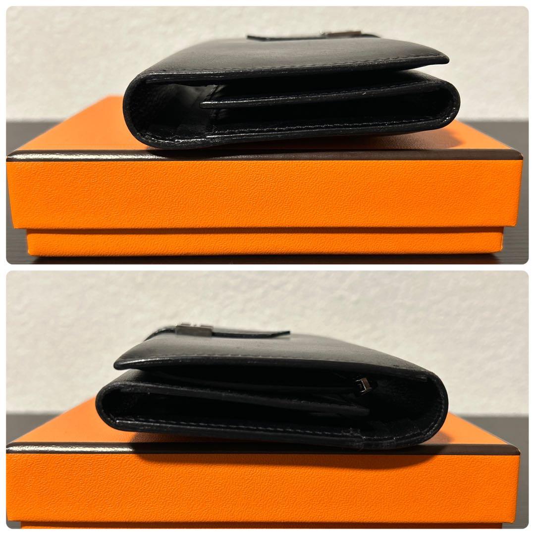 美品 HERMES エルメス ベアンスフレ ボックスカーフ 長財布 メンズ