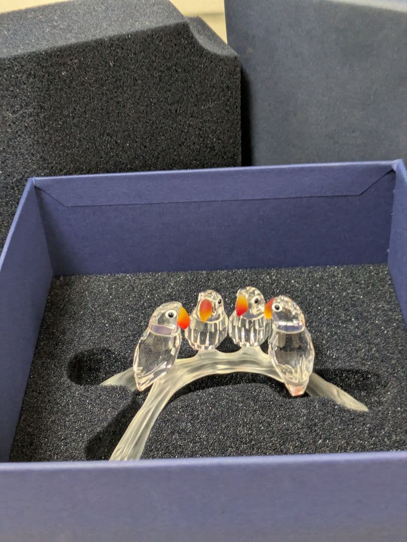 スワロフスキー　ベビーラブバーズ　パロット セット 鳥　置物 フィギュリン