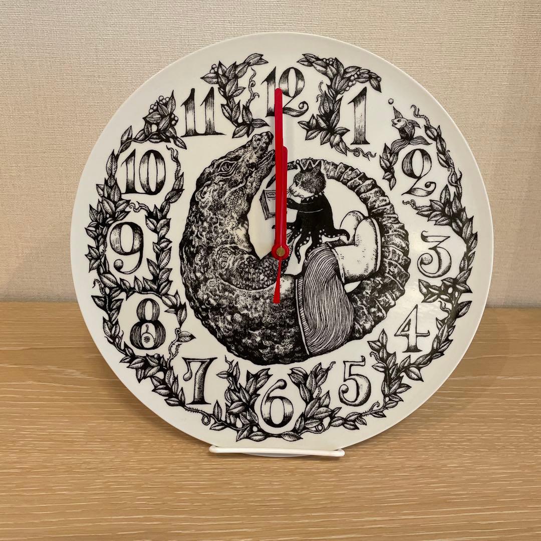 ボリス雑貨店　ヒグチユウコ　掛け時計(電波式)　ワニとギュスターヴくん