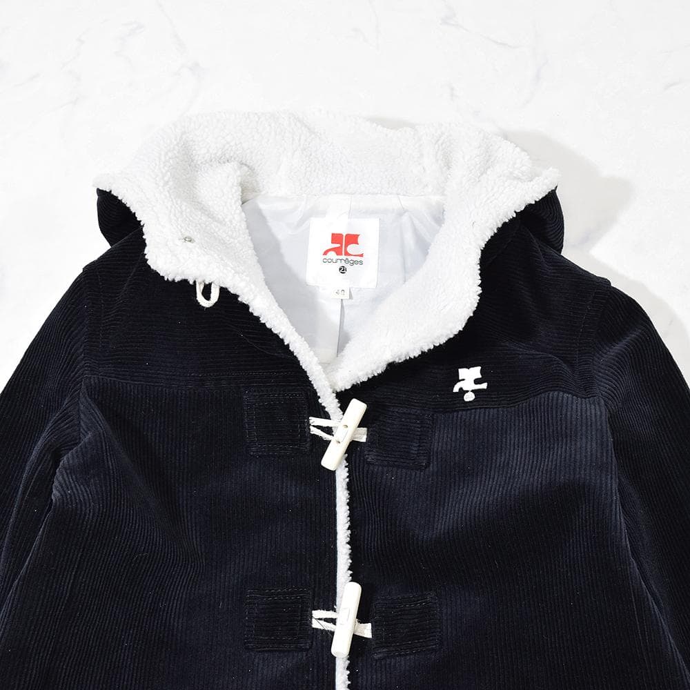 00s y2k クレージュ courreges コーデュロイ ダッフルコート 紺