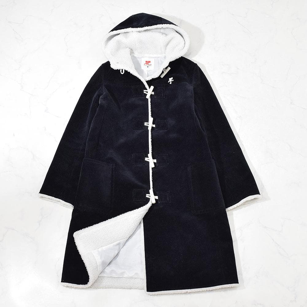 00s y2k クレージュ courreges コーデュロイ ダッフルコート 紺
