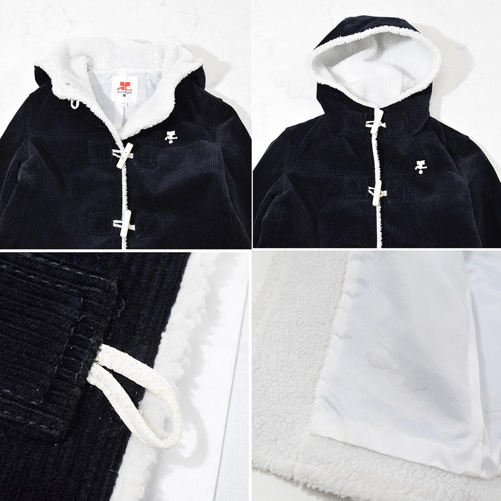 00s y2k クレージュ courreges コーデュロイ ダッフルコート 紺