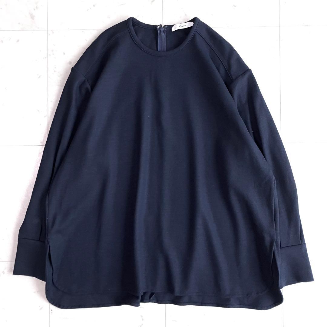 EBURE エブール クルーネック ブラウス　ソフトウール