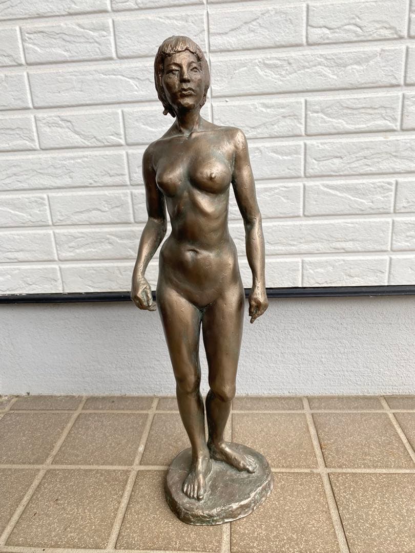 ブロンズ風ヌード像 立像 樹脂製 約48cm 置物 彫刻 ハンドメイド 美術品