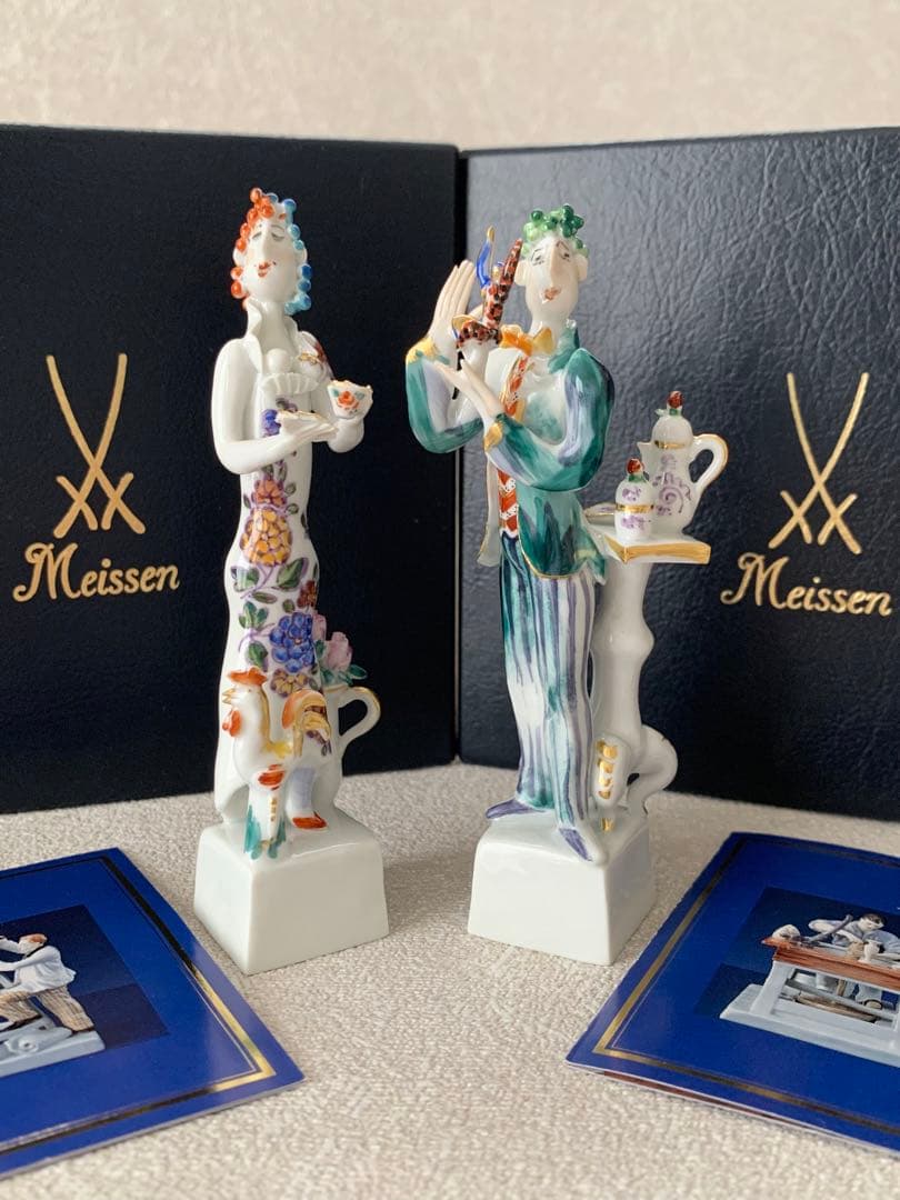 MEISSEN マイセン 『 マイセン愛好家の男女 』 人形 置物