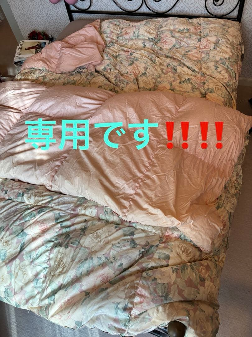 羽毛掛け布団　ダブルsize２枚set‼️(冬用、春用)