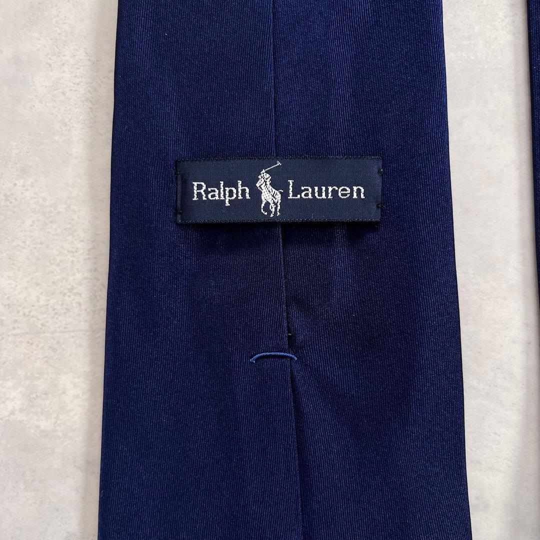 Ralph Lauren ポニーロゴ 無地 ソリッド ネクタイ ネイビー