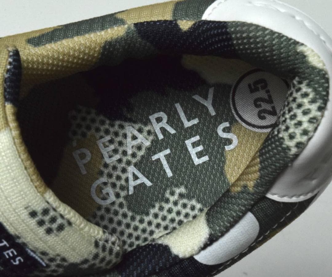 未使用3.5万 パーリーゲイツ ゴルフシューズ 22.5 迷彩ドット レディース