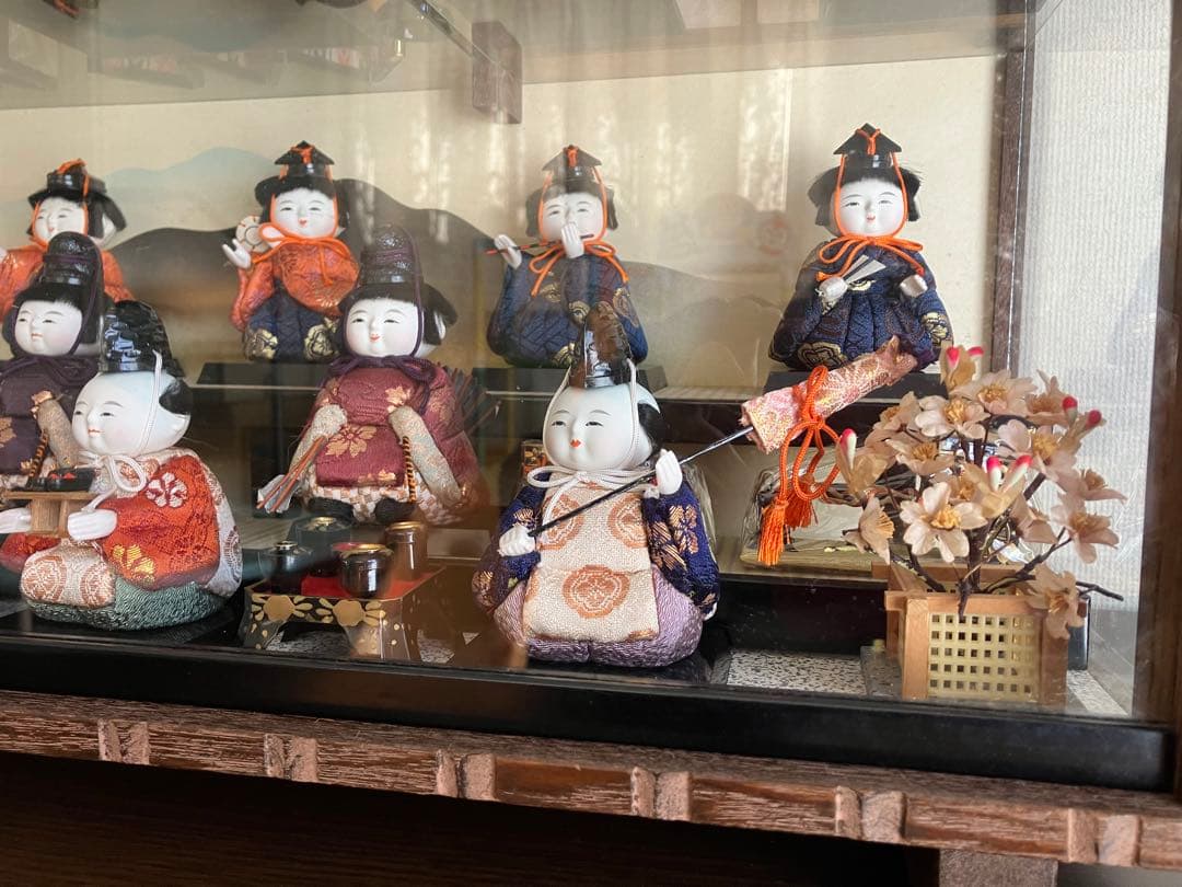 【引き取り限定（または着払い）】竜光作雛人形セット ガラスケース付き