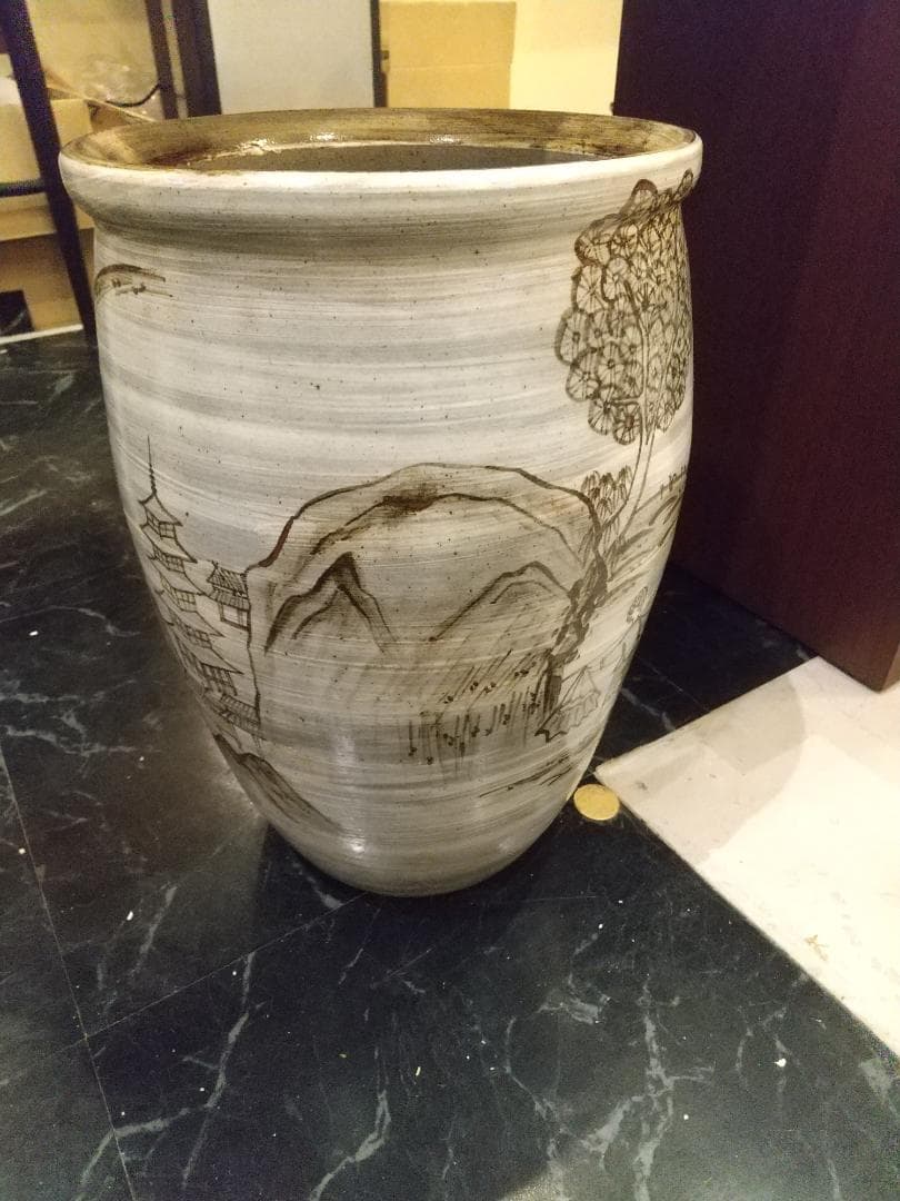 ■美品■多々良焼 宸山窯　壺　傘立て　花器