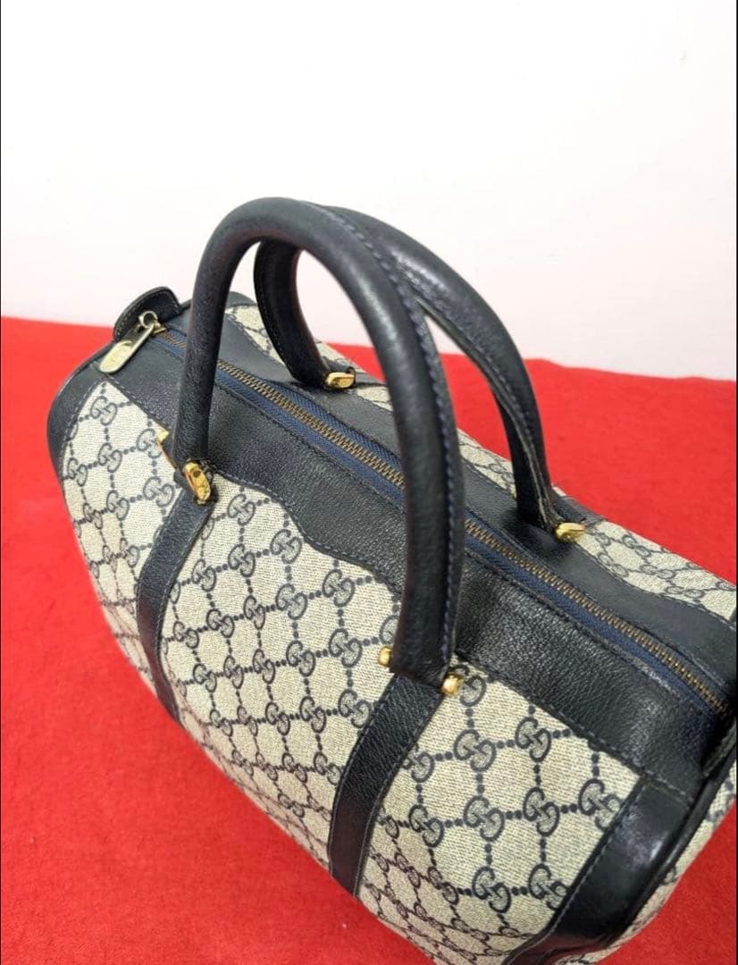 美品 極希少！gucci ハンドバッグ ミニボストンバッグ 廃盤 ネイビー 廃盤