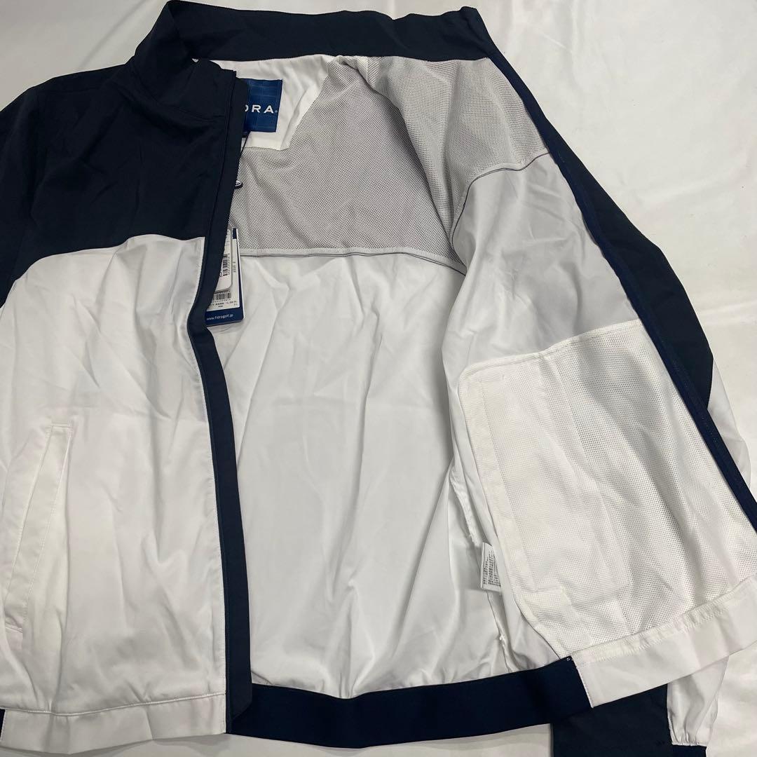 FIDRA ゴルフウェア ストレッチ ブロッキングジャケット XL 白×紺②