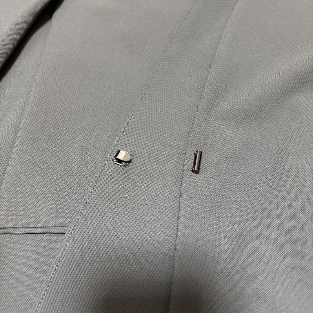 【美品】プラステ　ノーカラー　セットアップ　ハイストレッチトリコット　グレー　M