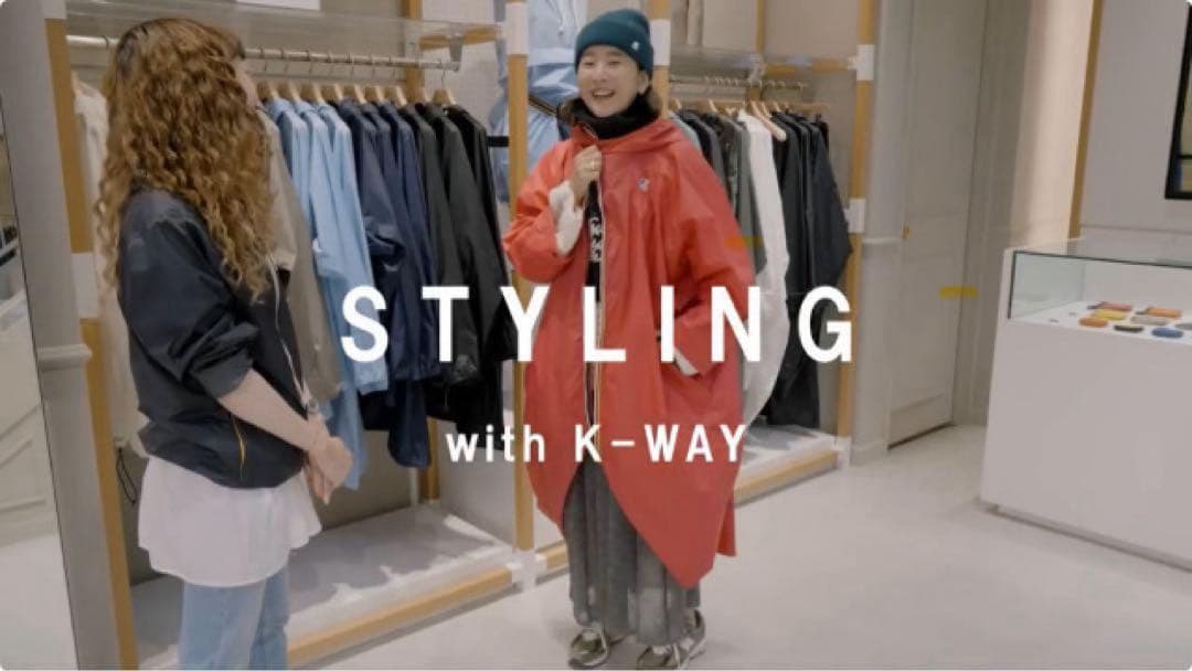 K-WAY ケーウェイ RENNES Sサイズ グリーン レインコート 百々千晴