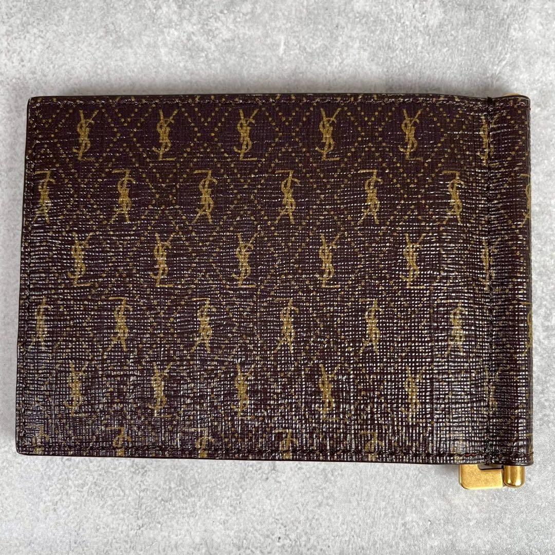 【未使用級】サンローラン マネークリップ 財布 リモノグラム 総柄 YSL
