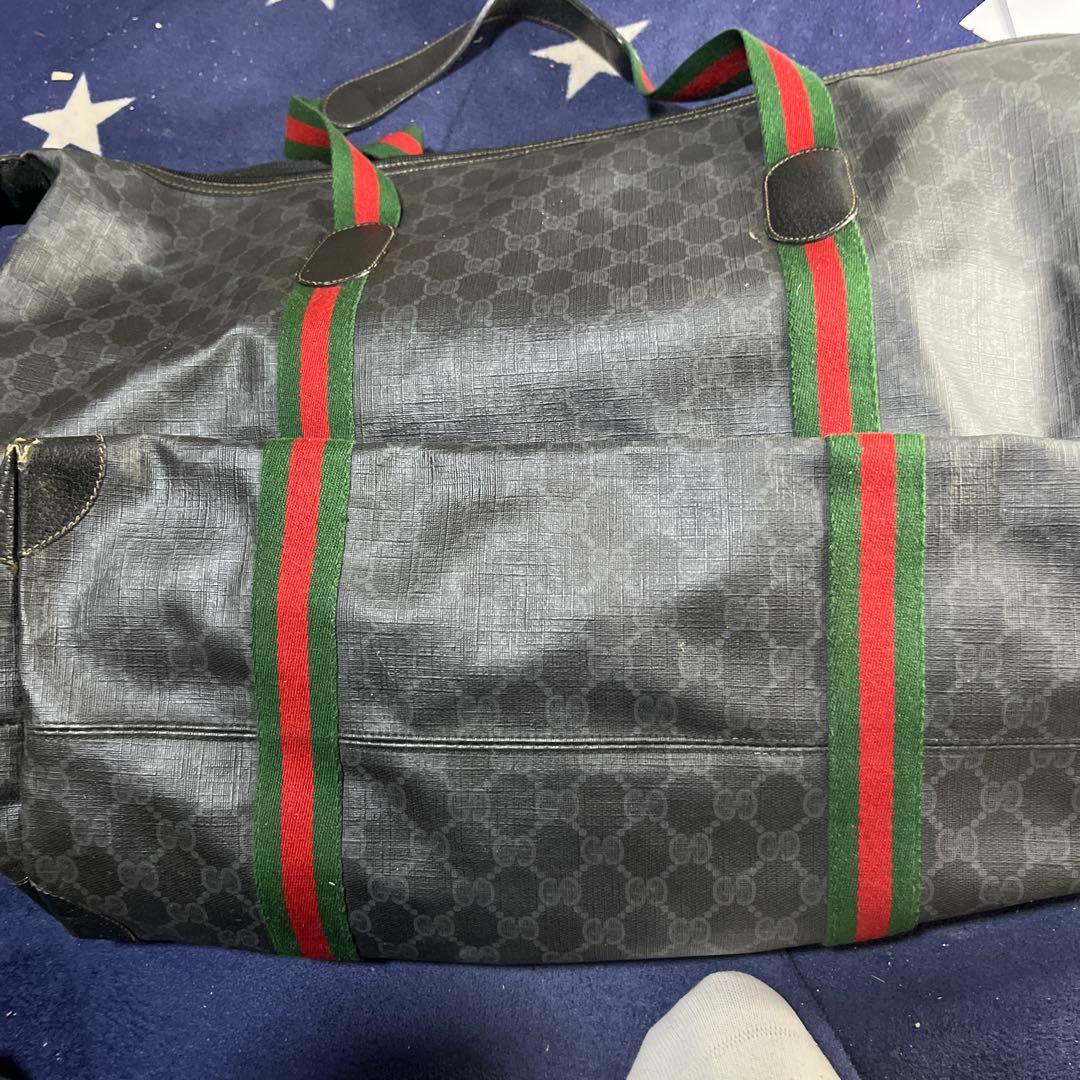 GUCCI ボストンバッグ ブラック/グリーン/レッド