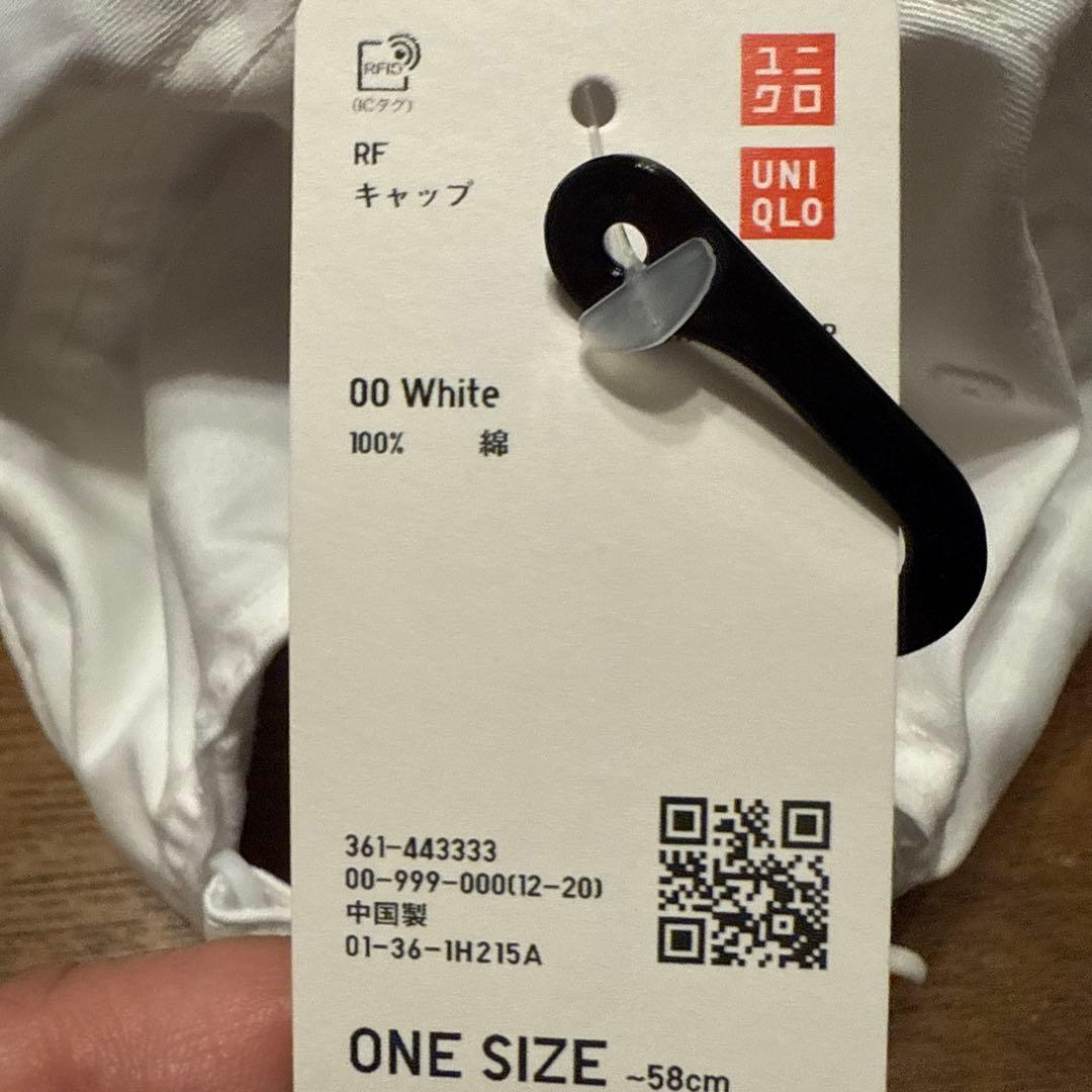 ユニクロ　フェデラー　RF 帽子　00 ホワイト　新品タグ付